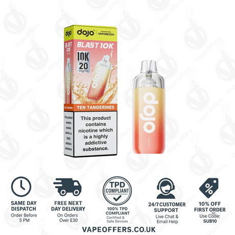 Vaporesso DOJO Blast 10K Prefilled Pod Vape Kit Ten Tangerines