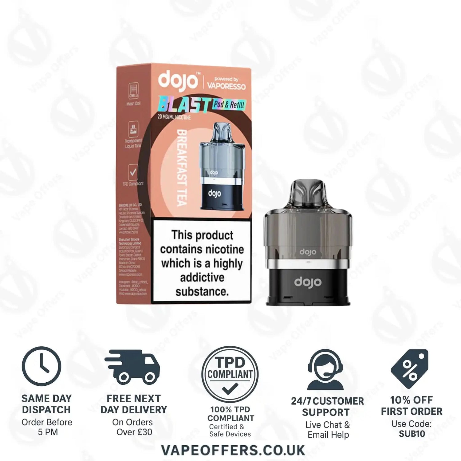 Vaporesso DOJO Blast 6000 Prefilled Pod Breakfast Tea 