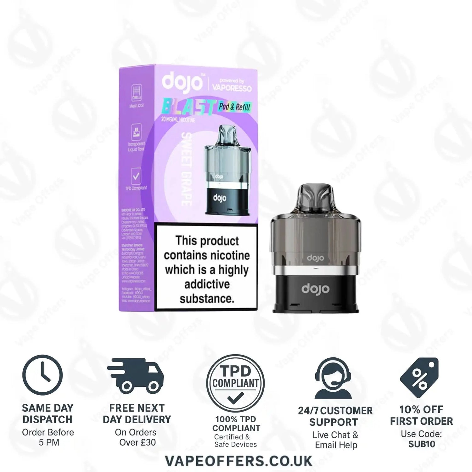 Vaporesso DOJO Blast 6000 Prefilled Pod Sweet Grape 