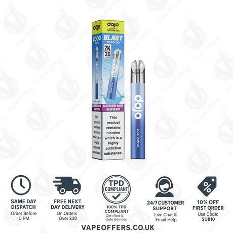 Vaporesso Dojo Blast 2K Go Prefilled Pod Kit Blueberry Sour Raspberry