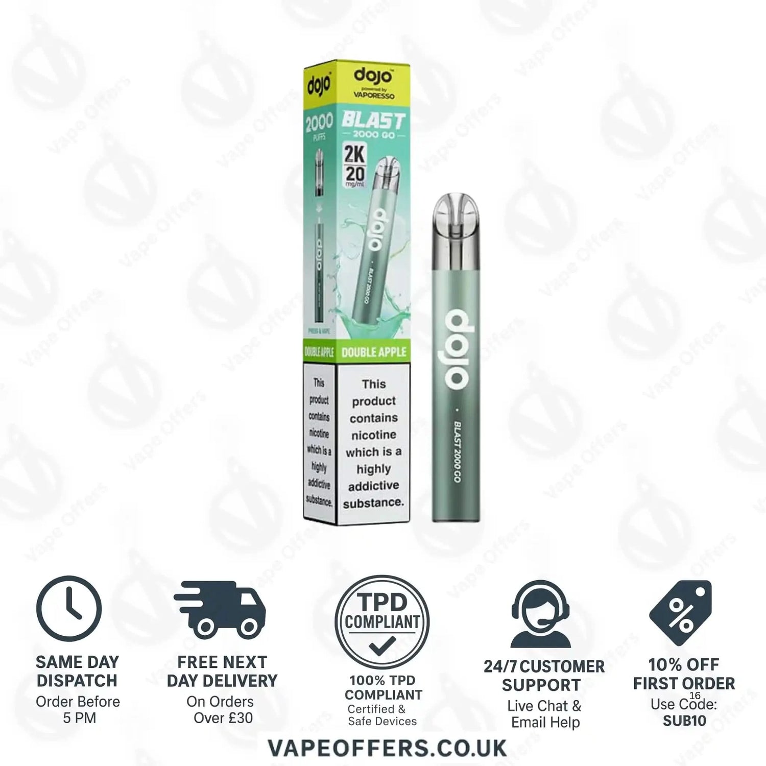 Vaporesso Dojo Blast 2K Go Prefilled Pod Kit Doule Apple 