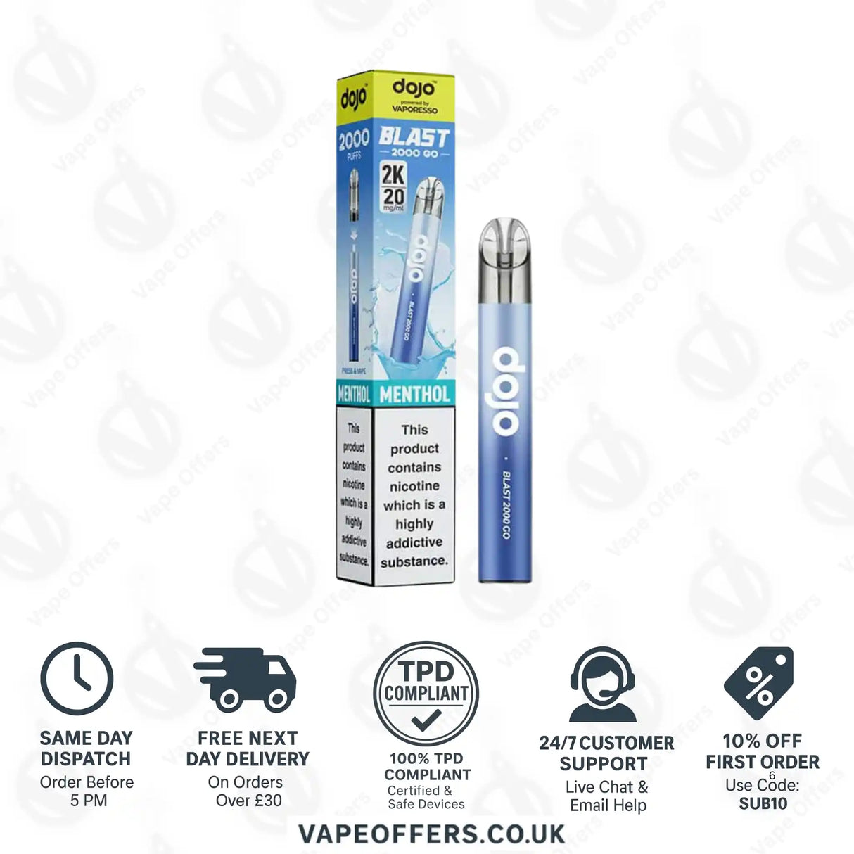 Vaporesso Dojo Blast 2K Go Prefilled Pod Kit Menthol
