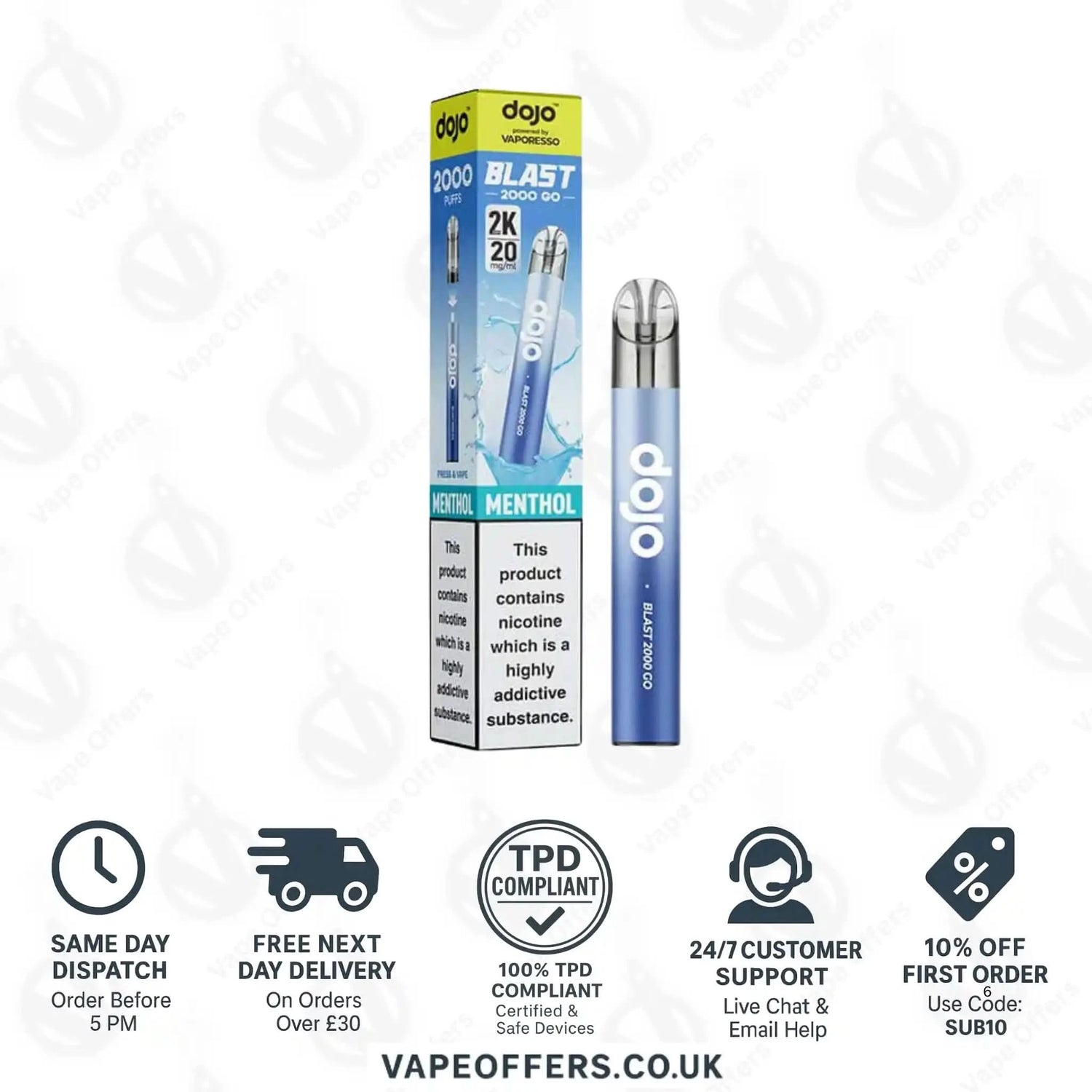Vaporesso Dojo Blast 2K Go Prefilled Pod Kit Menthol 