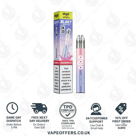 Vaporesso Dojo Blast 2K Go Prefilled Pod Kit Strawberry Ice