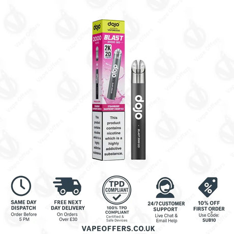 Vaporesso Dojo Blast 2K Go Prefilled Pod Kit Straweberry Raspberry  Cherry Ice