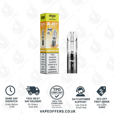 Vaporesso Dojo Blast 2K Go Prefilled Pod Pineapple Ice