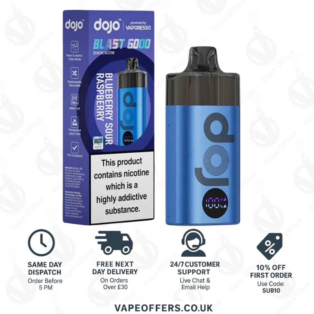 Vaporesso Dojo Blast 6000 Puffs Prefilled Pod Vape Kit - blueberry sour raspberry