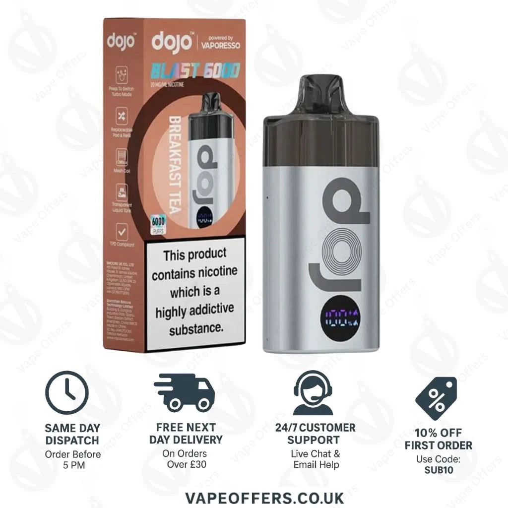 Vaporesso Dojo Blast 6000 Puffs Prefilled Pod Vape Kit - breakfast tea 