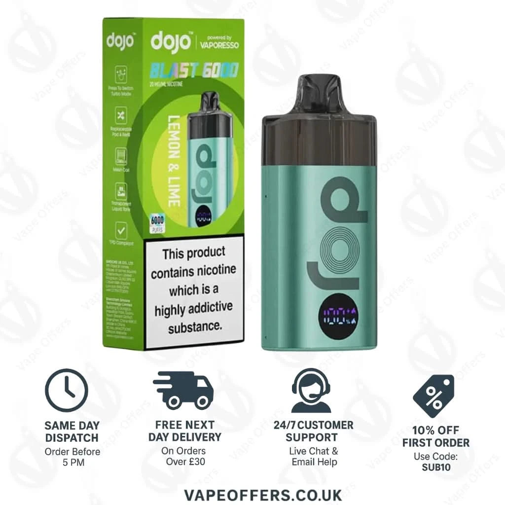 Vaporesso Dojo Blast 6000 Puffs Prefilled Pod Vape Kit - lemon and lime 