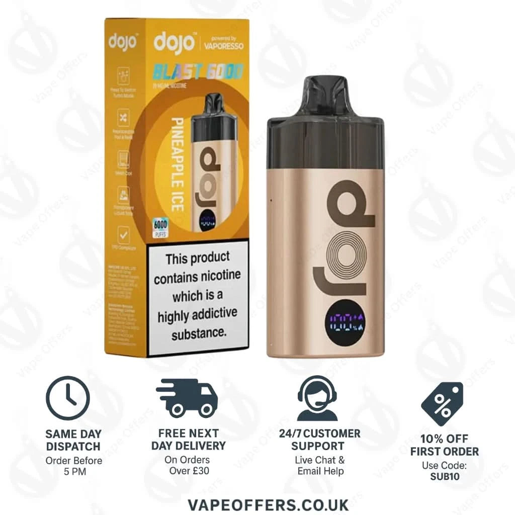 Vaporesso Dojo Blast 6000 Puffs Prefilled Pod Vape Kit - pineapple ice 