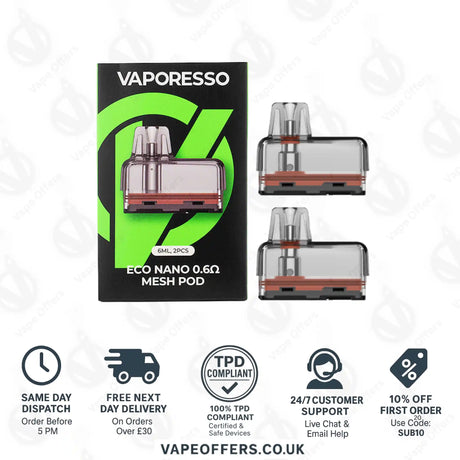 Vaporesso Eco Nano & Eco Nano Pro Replacement Pods 0.6 ohm