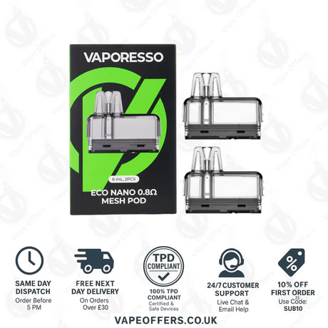 Vaporesso Eco Nano & Eco Nano Pro Replacement Pods 0.8 ohm