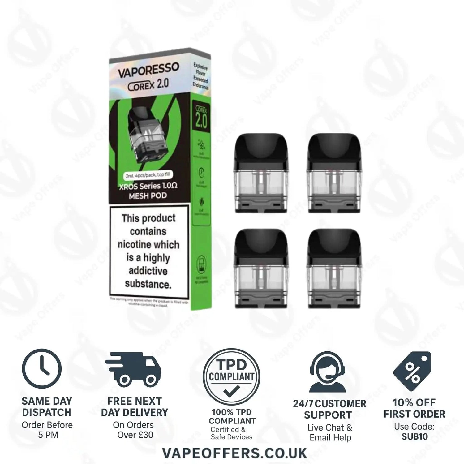 Vaporesso XROS COREX 2.0 Replacement Pods 1.0Ohm 