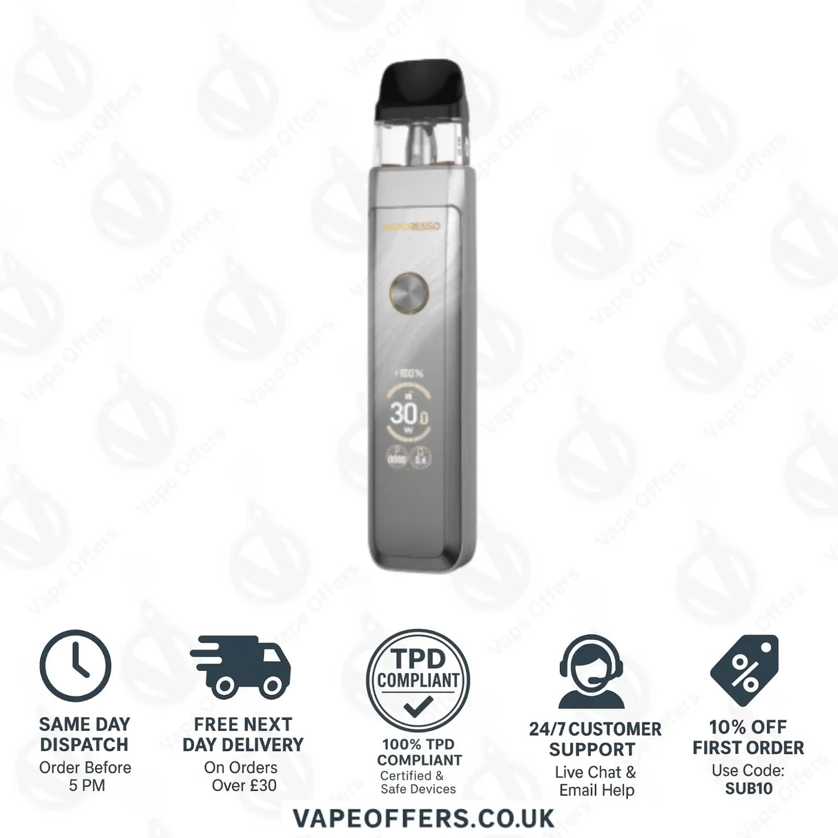 Vaporesso XROS Pro 2 Pod Vape Kit Glittering Silver