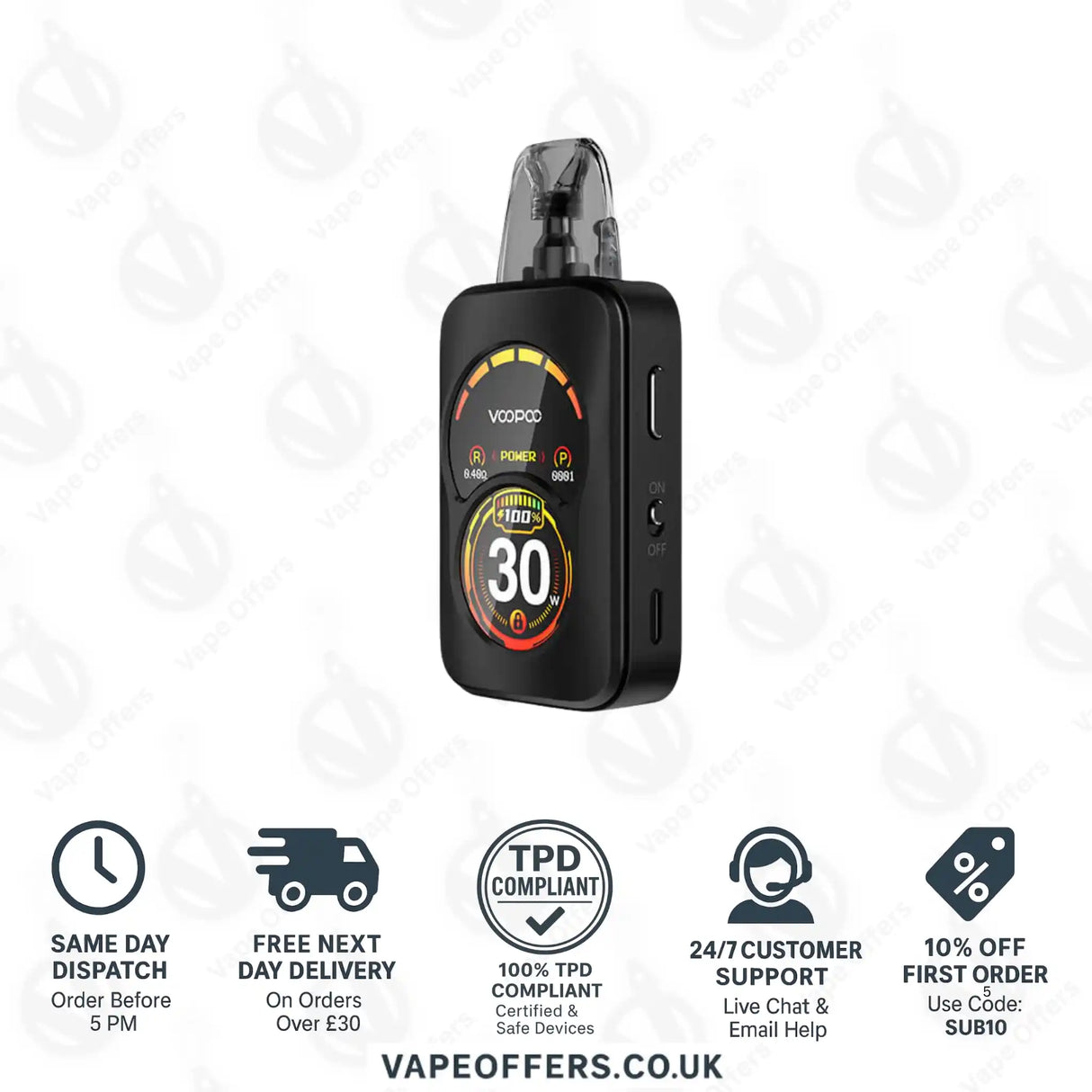 VooPoo Argus A Pod Vape Kit Phantom Black