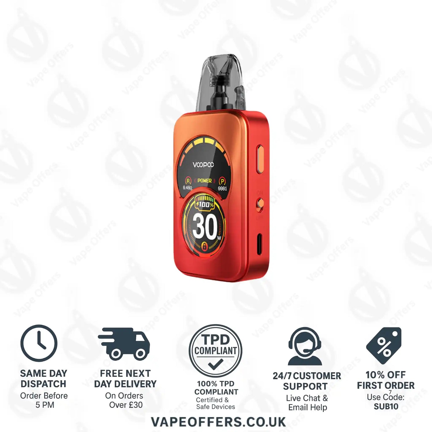 VooPoo Argus A Pod Vape Kit Phantom Red 