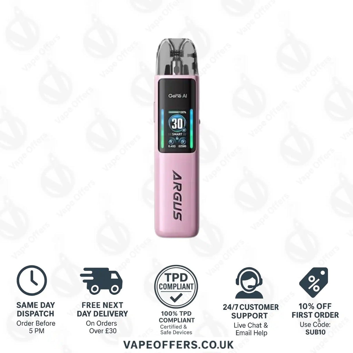 VooPoo Argus G2 Pod Kit Glow Pink