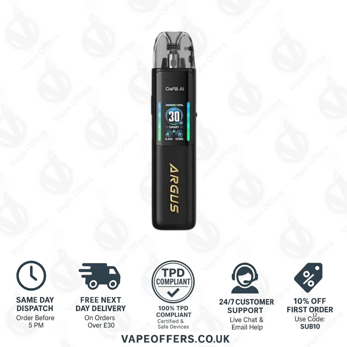 VooPoo Argus G2 Pod Kit Spray Black