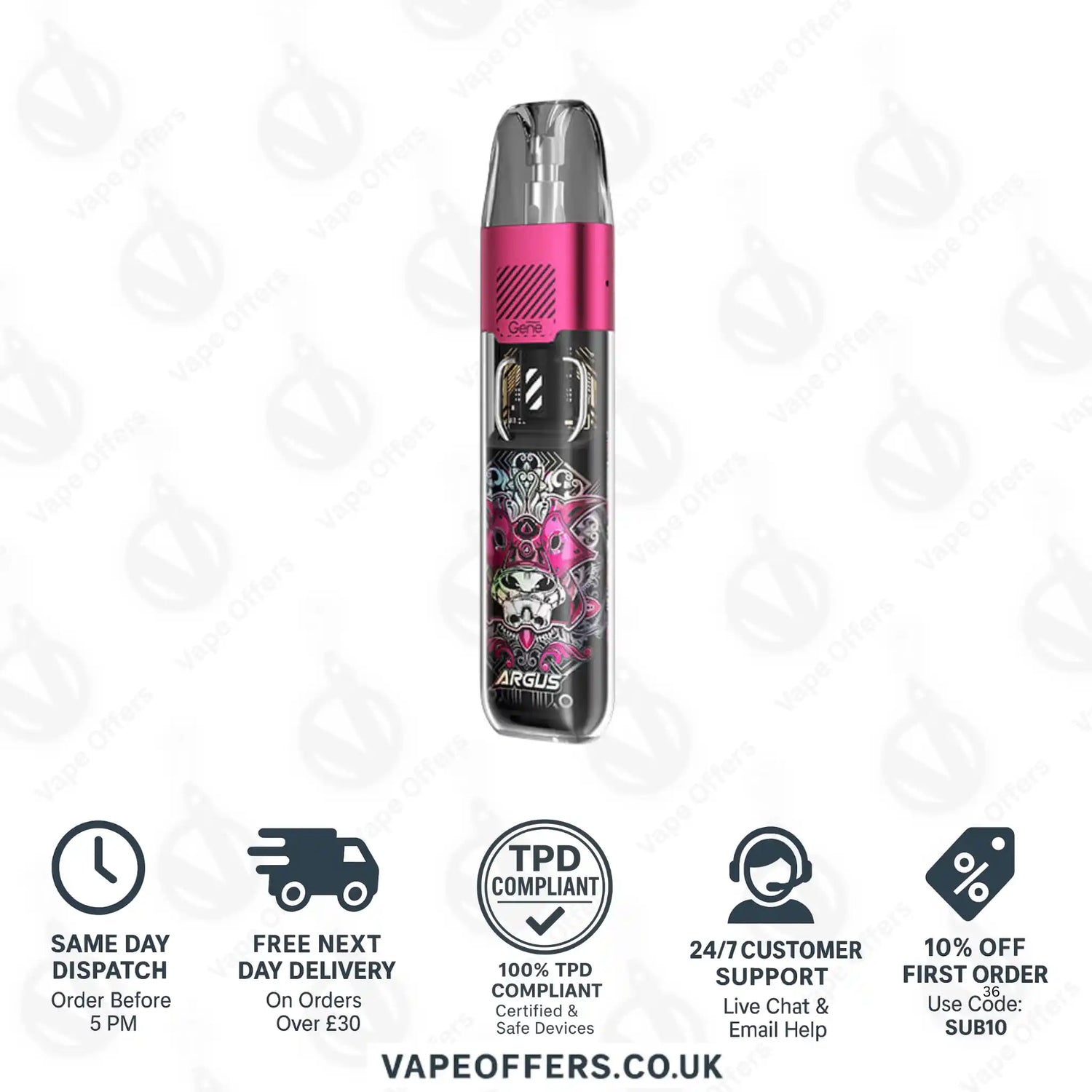 VooPoo Argus P1S pod Vape Kit Creed Rose 