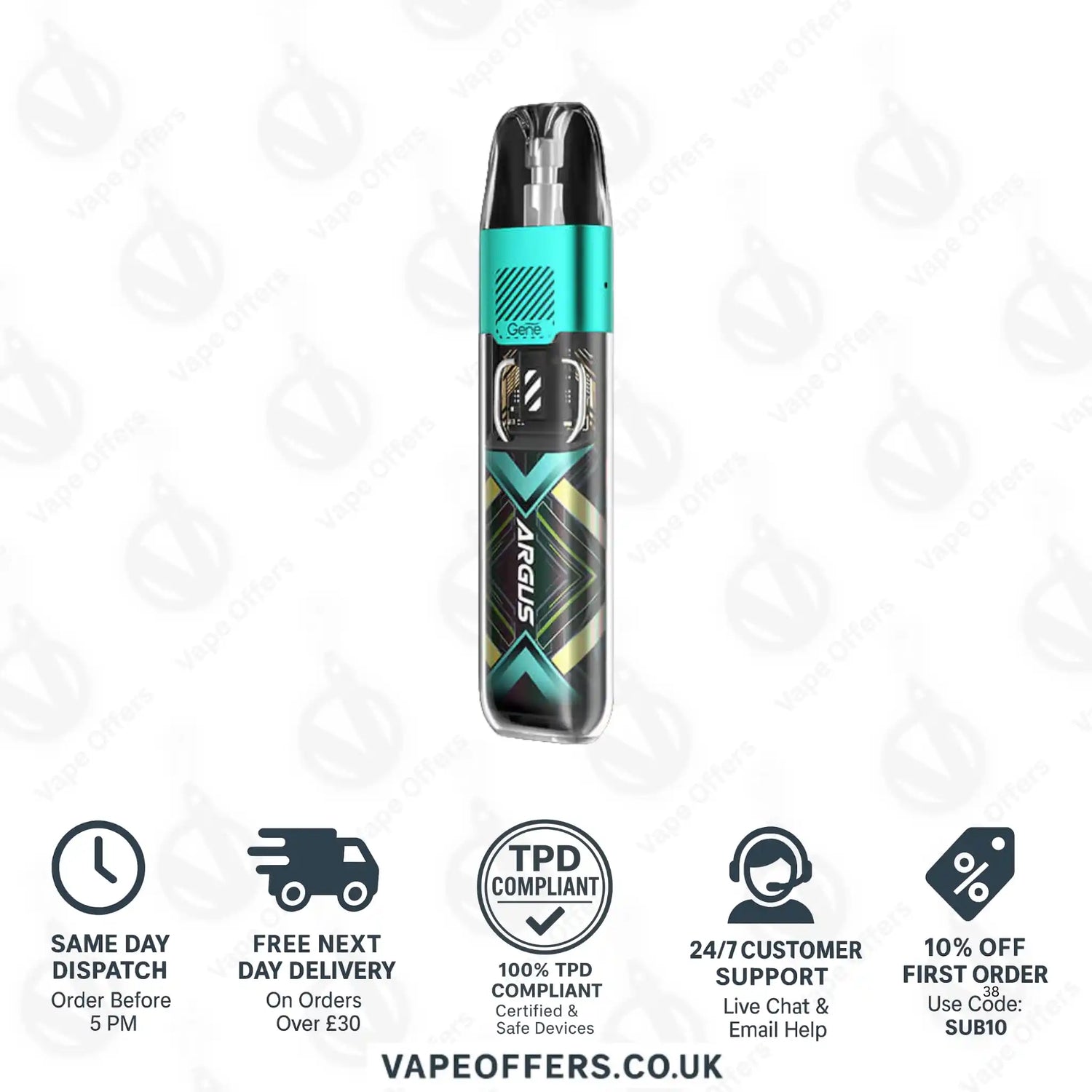 VooPoo Argus P1S pod Vape Kit Cyber Blue 