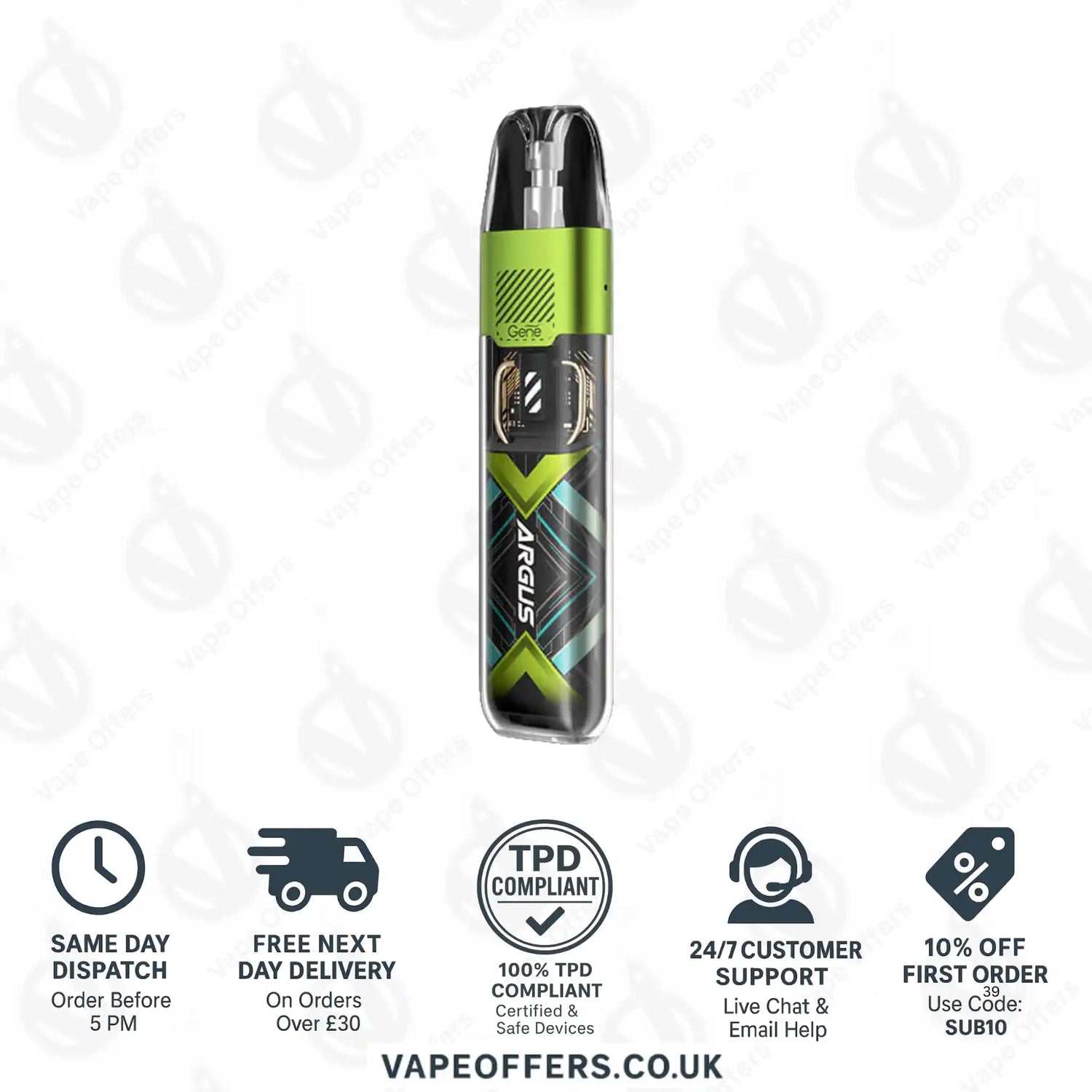 VooPoo Argus P1S pod Vape Kit Cyber Green 
