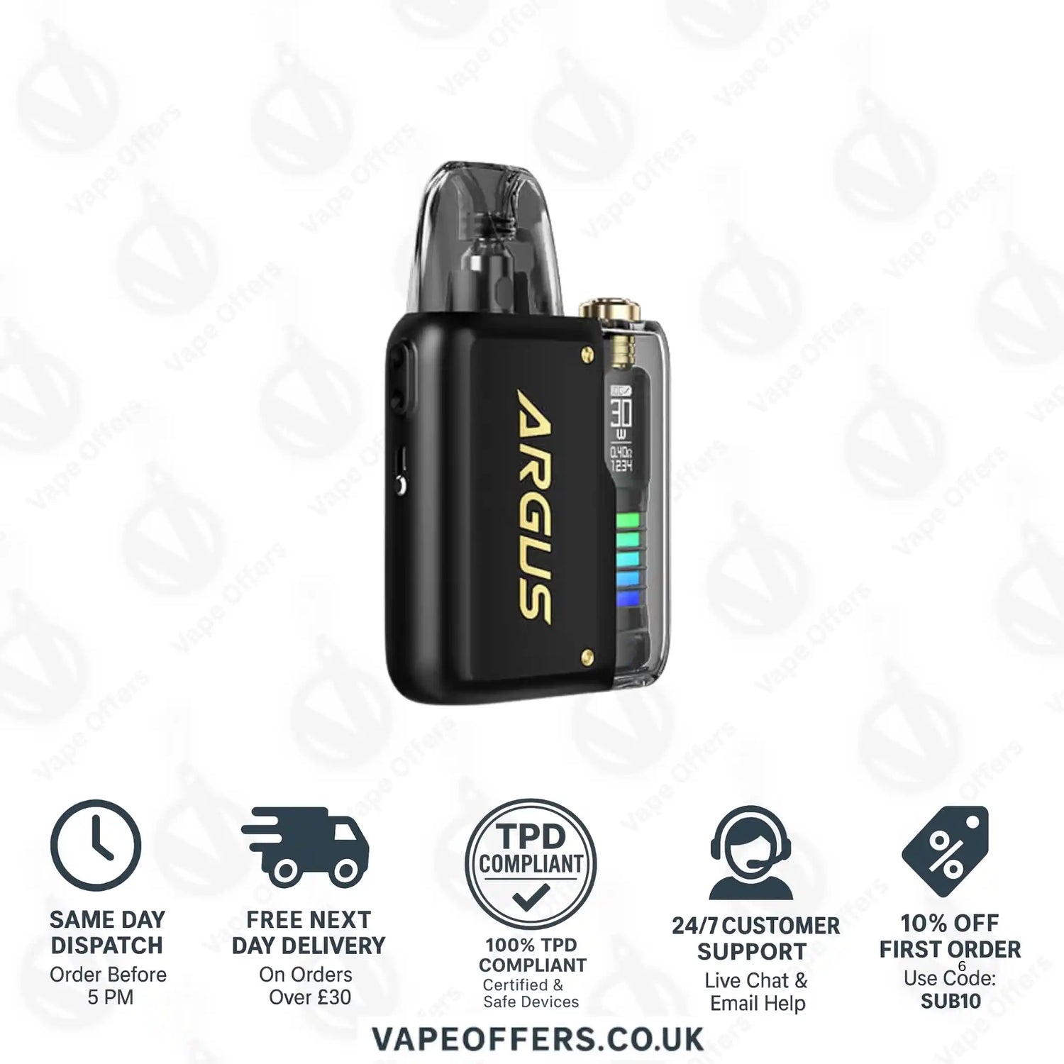 VooPoo Argus P2 Pod Vape Kit Matte Black 