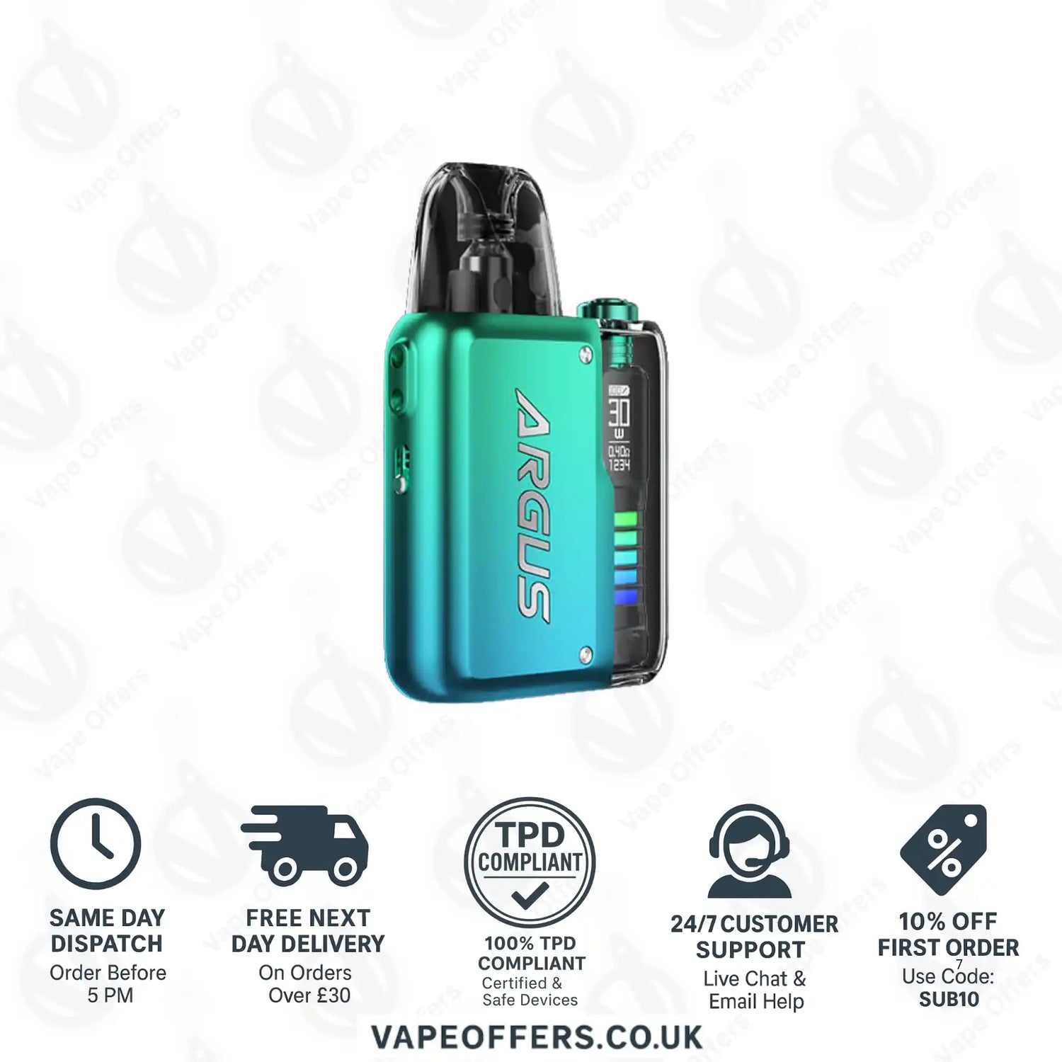 VooPoo Argus P2 Pod Vape Kit Neon Blue 