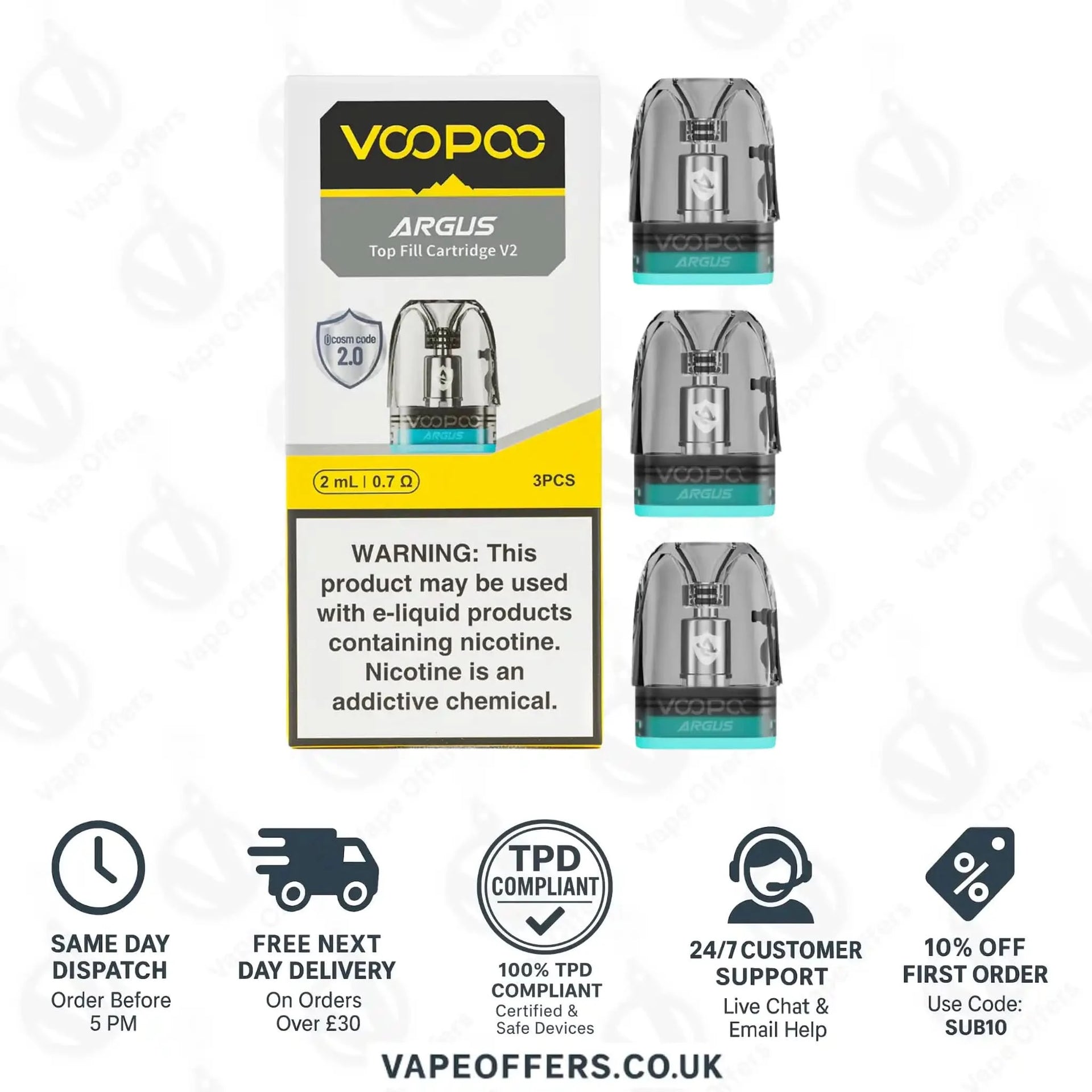 VooPoo Argus Top-Fill V2 Pod Cartridges | Vape Offers UK