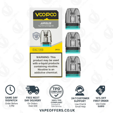 VooPoo Argus Top-Fill V2 Pod Cartridges 1.0ohm