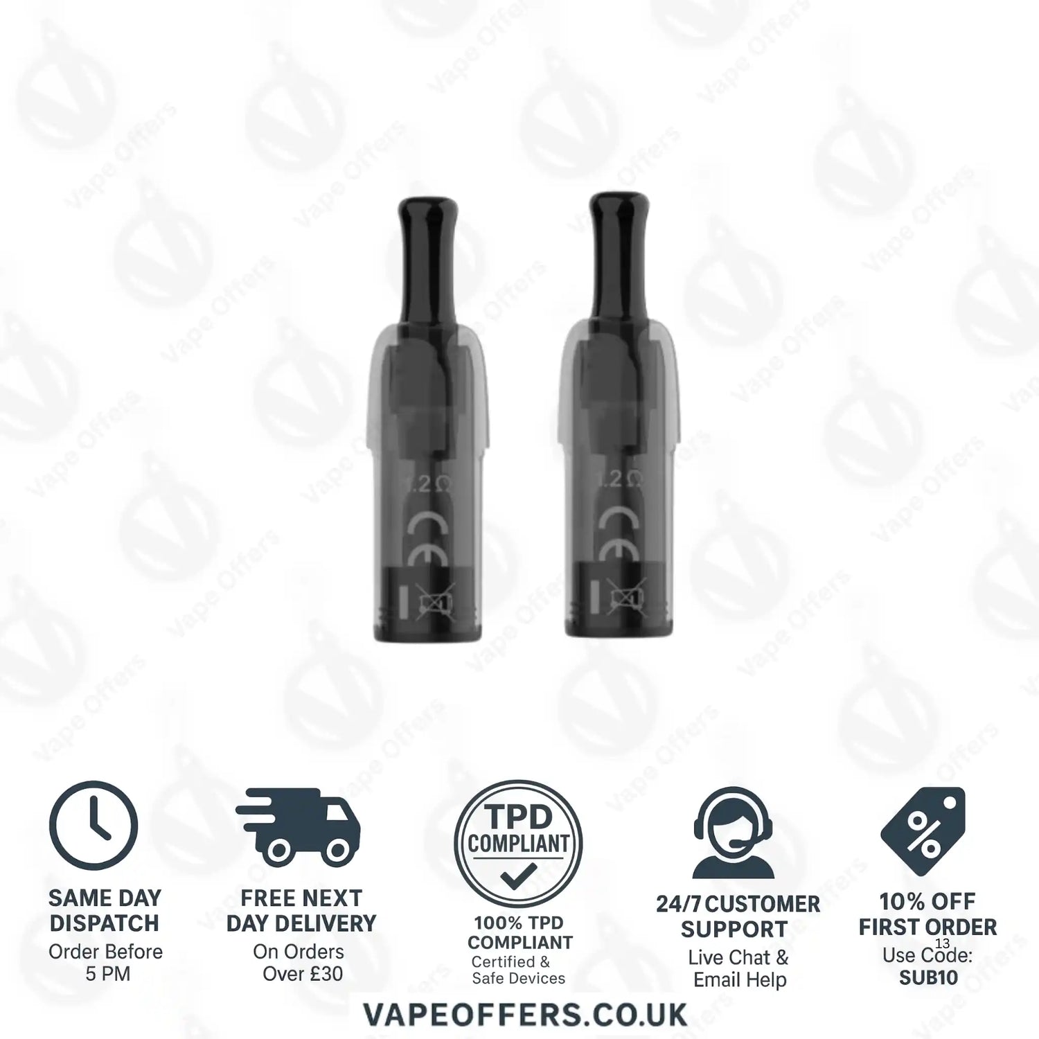 VooPoo Doric Galaxy Replacement Pods 1.2 ohm 