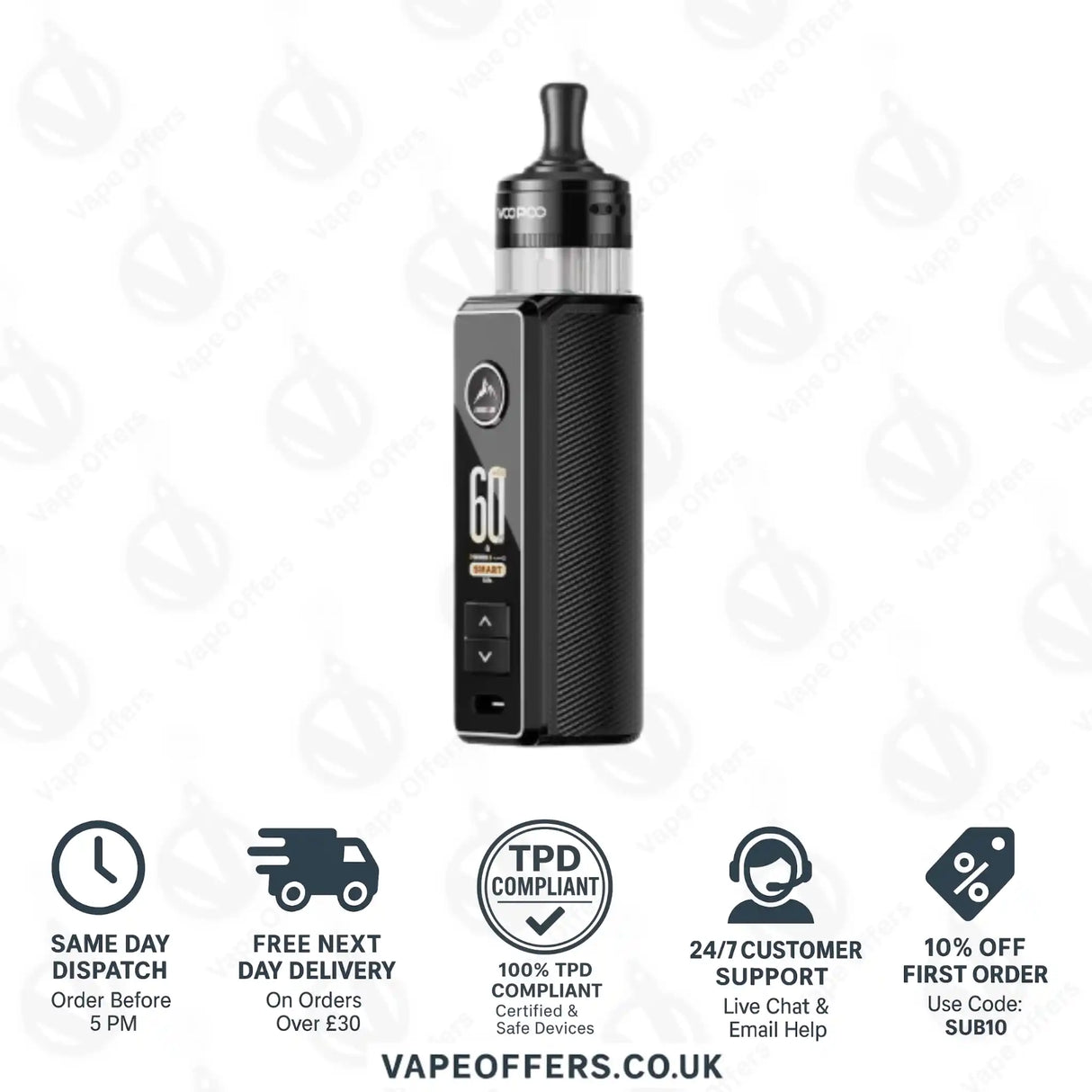 VooPoo Drag S3 Pod Kit Spray Black