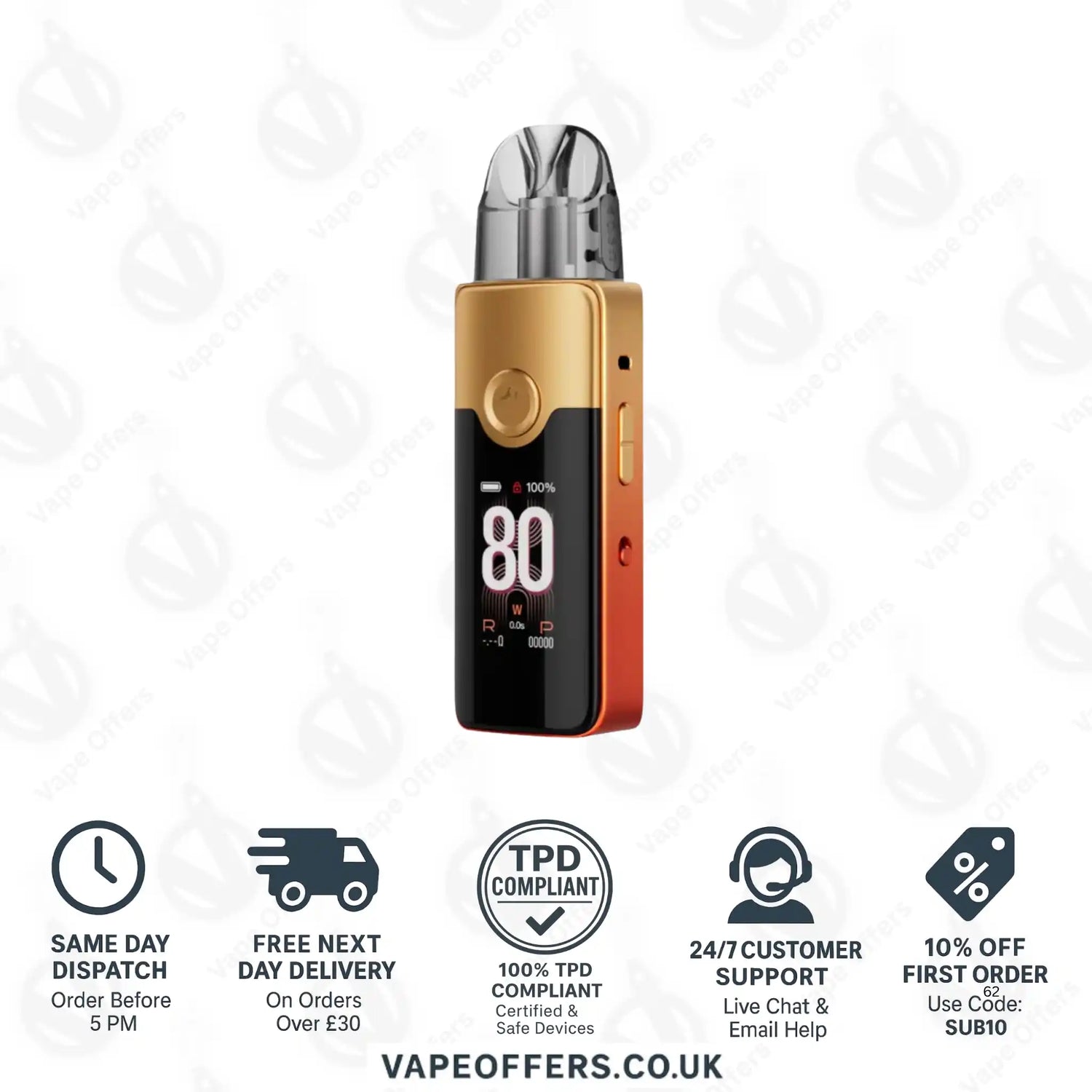 VooPoo Vinci E80 Pod Kit Orange Red Gradient 
