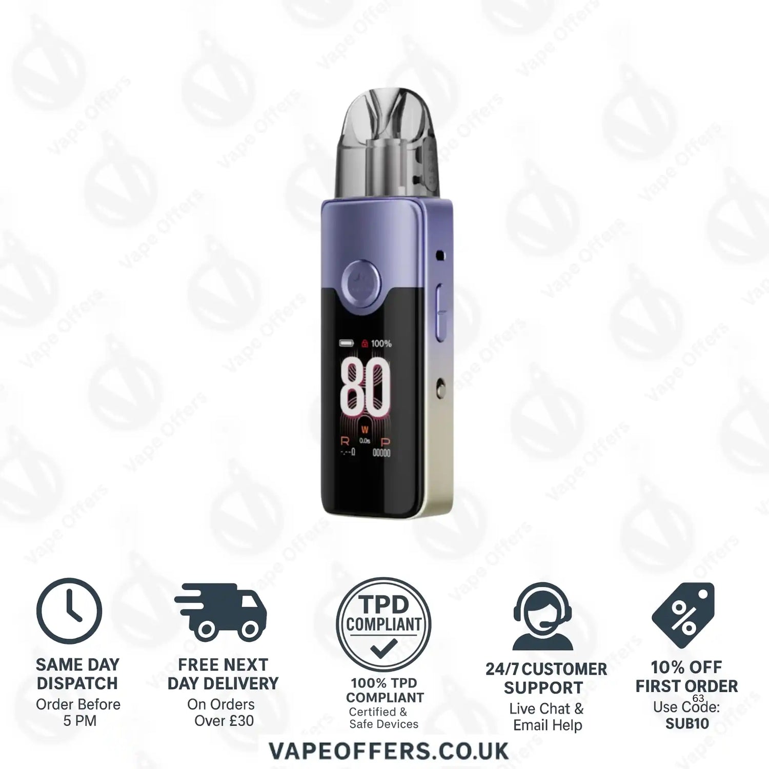 VooPoo Vinci E80 Pod Kit Purple Gold Gradient 