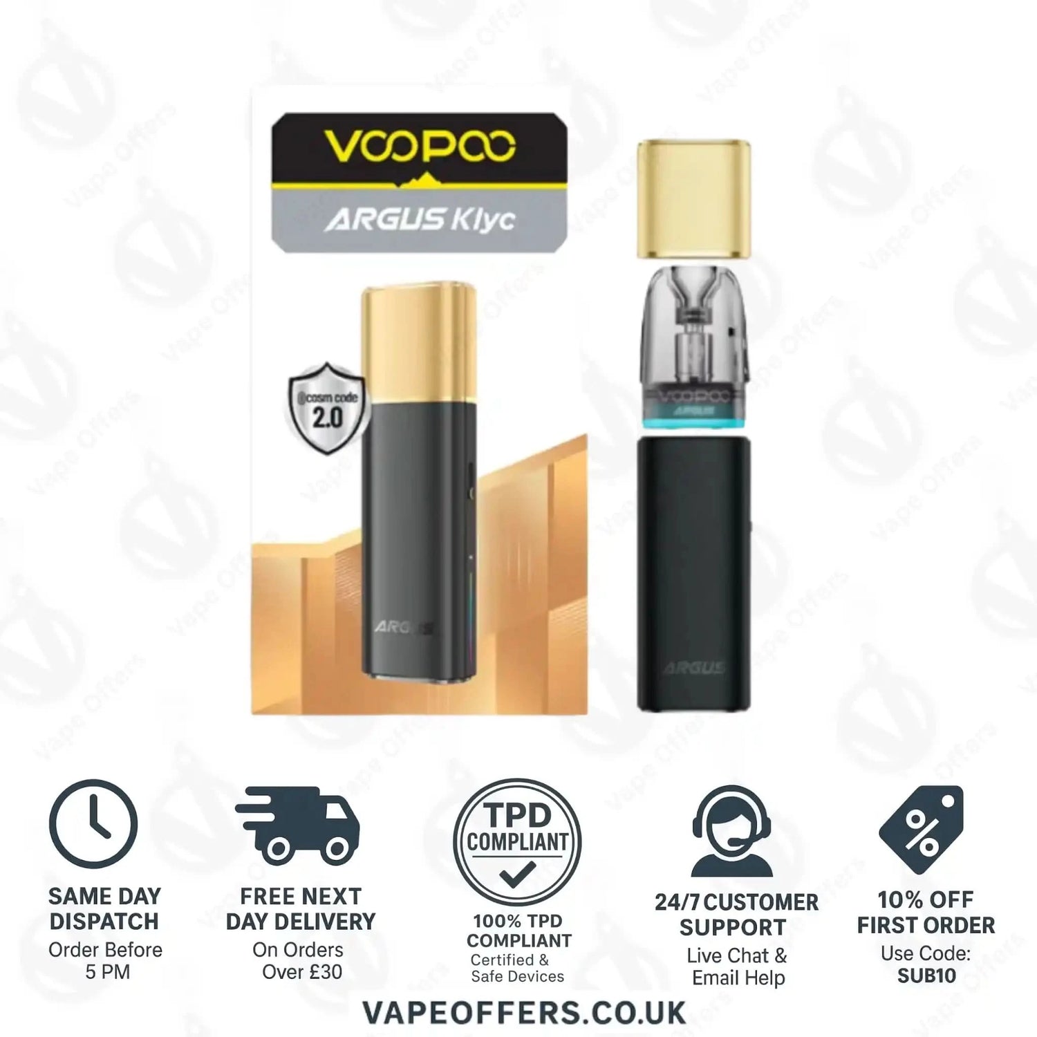 Voopoo Argus Klyc Pod Kit Black Gold 