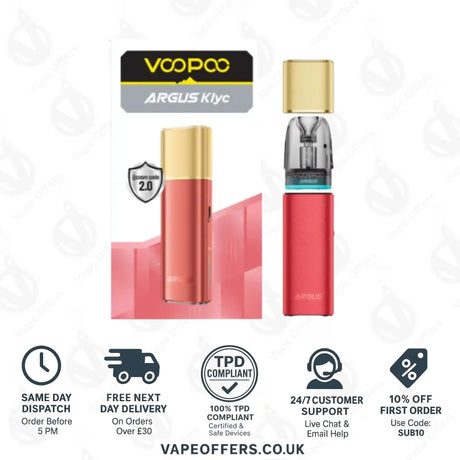 Voopoo Argus Klyc Pod Kit Red Gold