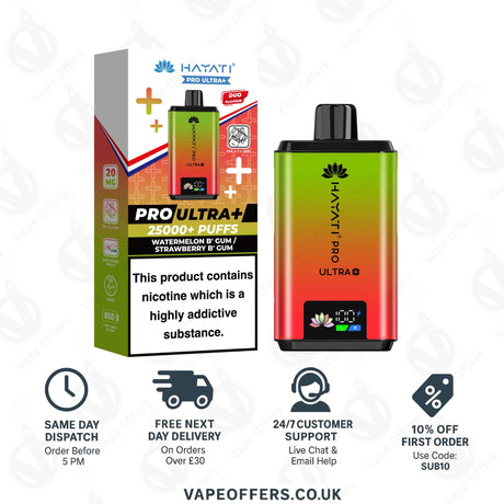 Watermelon B' Gum Strawberry B' Gum_Hayati Pro Ultra+ 25000