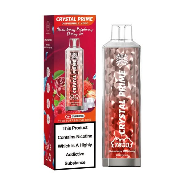 3d Crystal Prime 7000 Disposable Vape - Strawberry Raspberry Cherry Ice