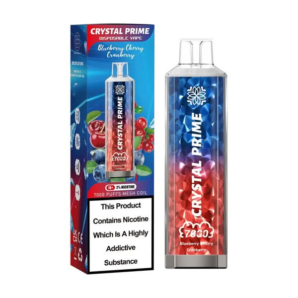 3d Crystal Prime 7000 Disposable Vape - Blueberry Cherry Cranberry