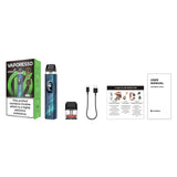 Vaporesso XROS 6 Pod Kit – what's in the box: device, refillable pod, USB-C cable, e-liquid filling guide, user manual