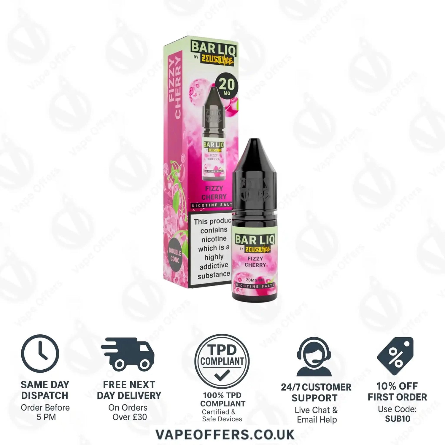 Zeus Juice Bar Liq Fizzy Cherry Nic Salt  