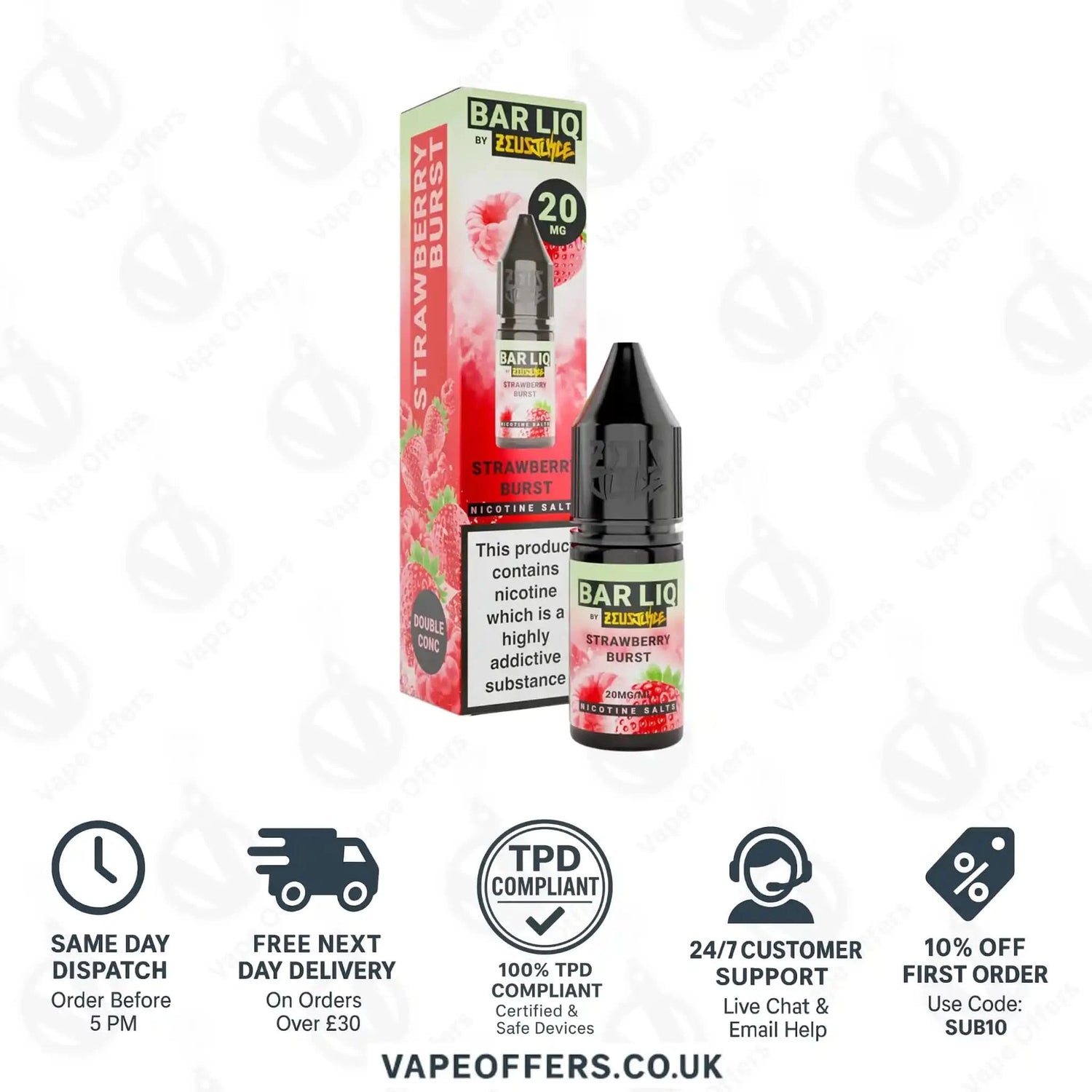 Zeus Juice Bar Liq Strawberry Burst Nic Salt  