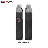 OXVA NeXLIM 2 pod kit in black leather, front and back with colour screen