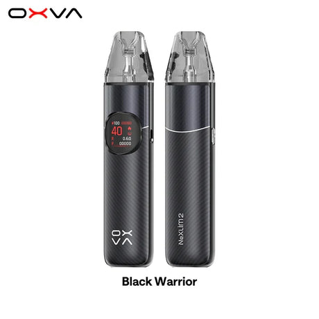OXVA NeXLIM 2 pod kit in black warrior carbon finish, front and back