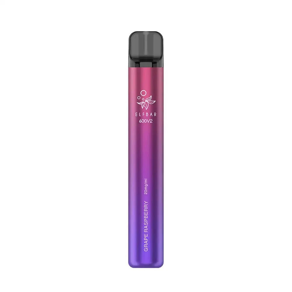 Grape Raspberry Elf Bar 600 V2  Puffs  Disposable Vape