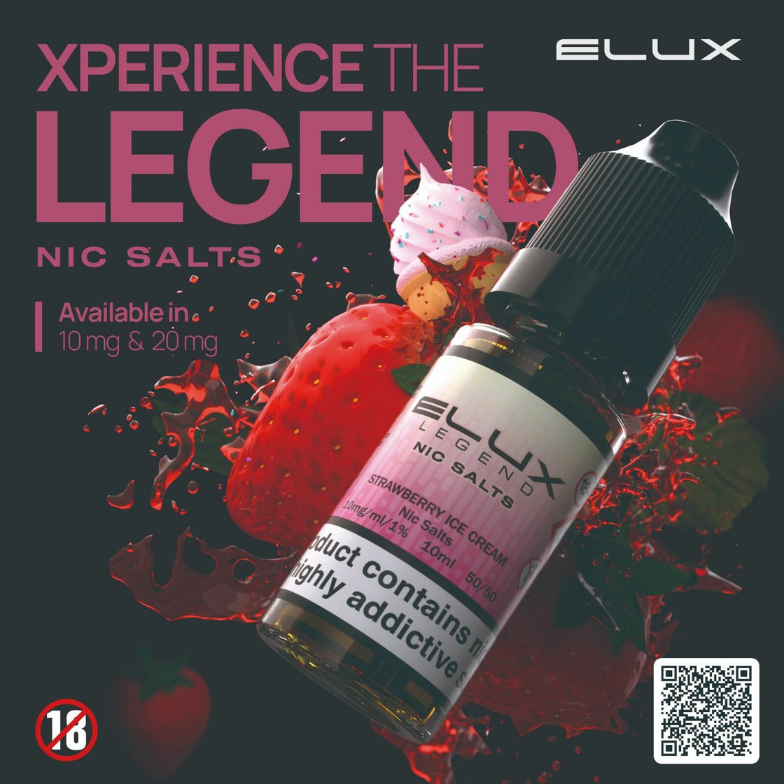 Elux Legend Salts – Strawberry Ice Cream – 10ml