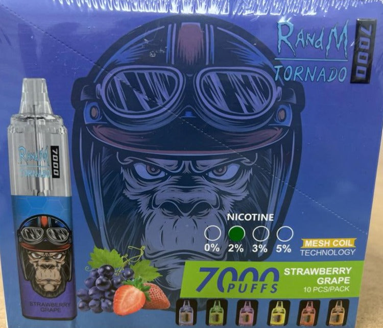 RANDM Tornado 7000 Puffs Disposable Vape-Strawberry Grape