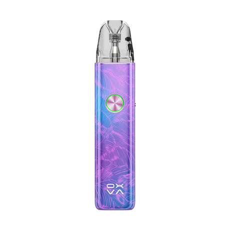 OXVA XLIM 4 pod kit in Aurora Petal Purple, front view with ring-light button