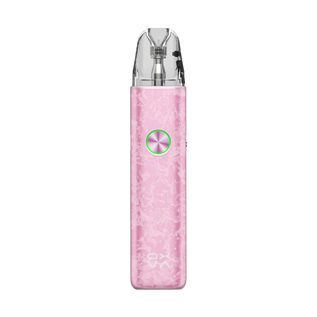 OXVA XLIM 4 pod kit in Nacre Pink, front view with ring-light button
