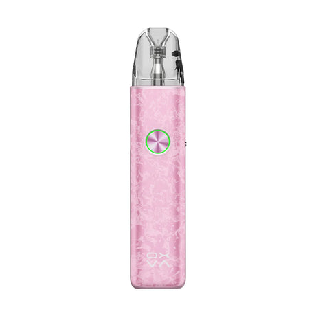 OXVA XLIM 4 pod kit in Nacre Pink, front view with ring-light button