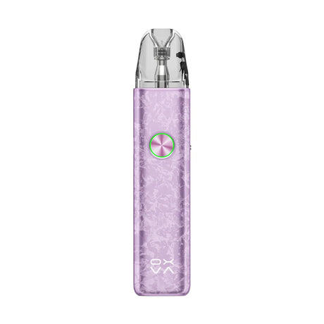OXVA XLIM 4 pod kit in Nacre Purple, front view with ring-light button